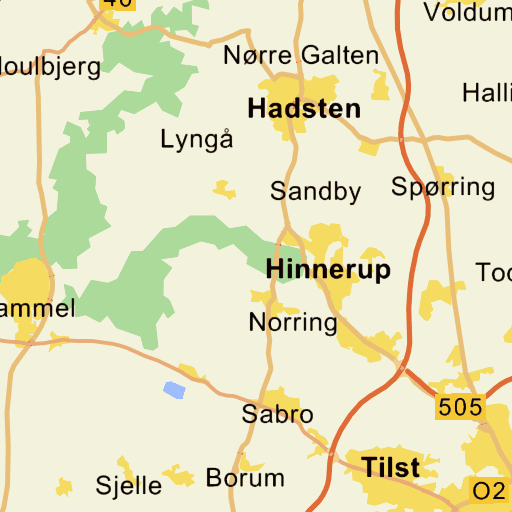 Kort Over HøRning Hørning kort på Krak Kort Over HøRning