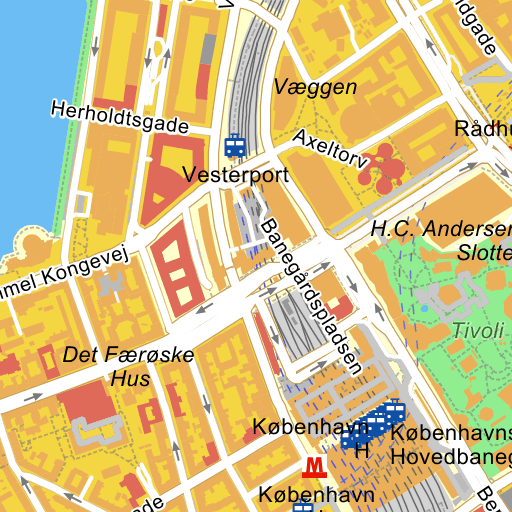 garage kort Interaktion Vester Farimagsgade 4 1606 København V - ruteplan på kort